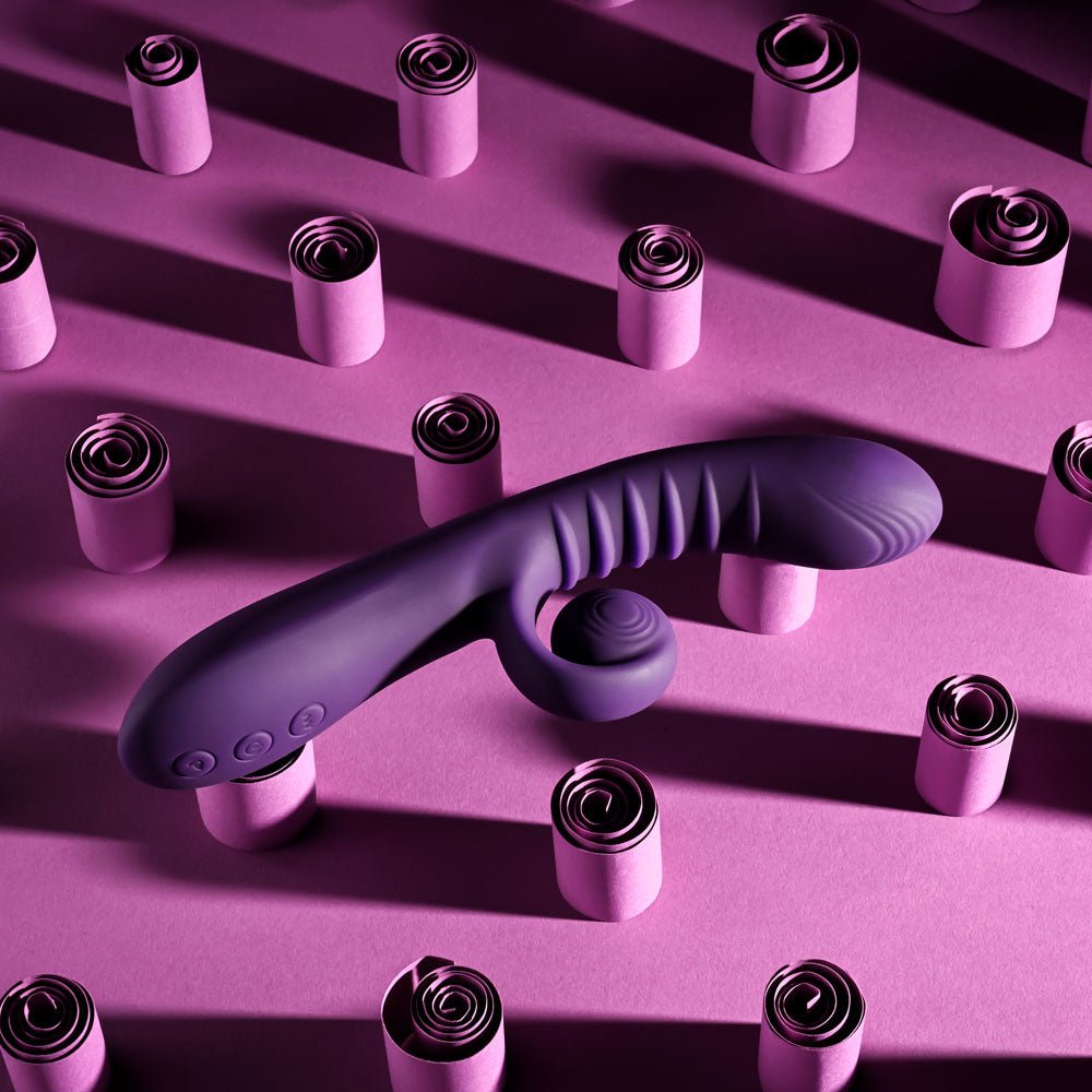 Playboy CURLICUE Purple 23.5 cm USB Rechargeable Rabbit Vibrator