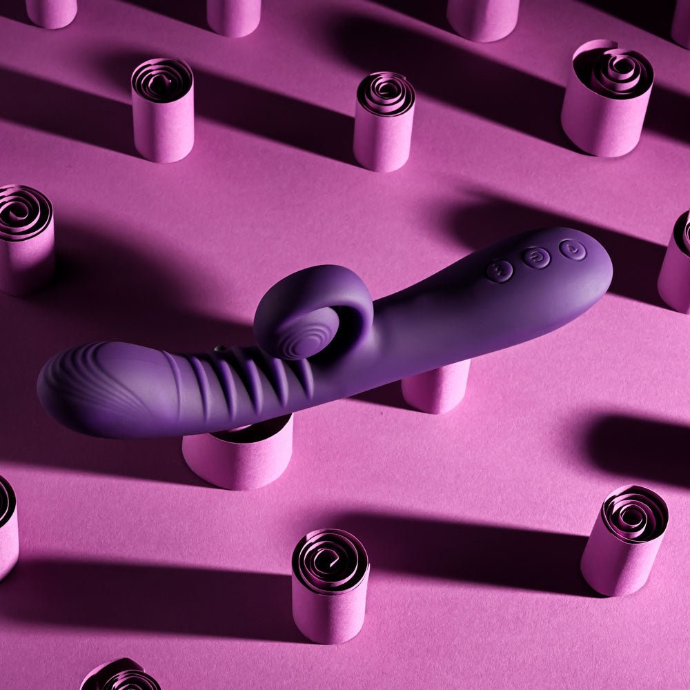 Playboy CURLICUE Purple 23.5 cm USB Rechargeable Rabbit Vibrator