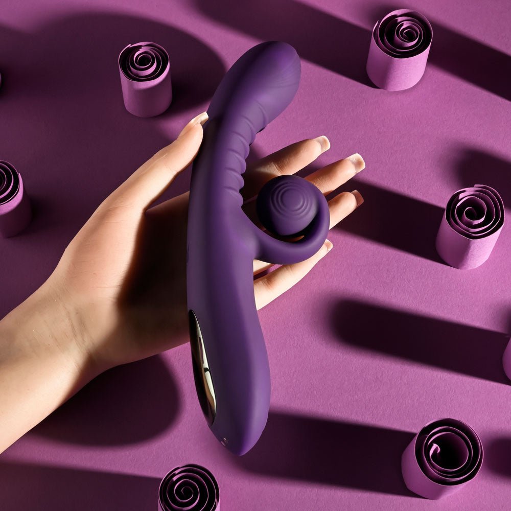 Playboy CURLICUE Purple 23.5 cm USB Rechargeable Rabbit Vibrator