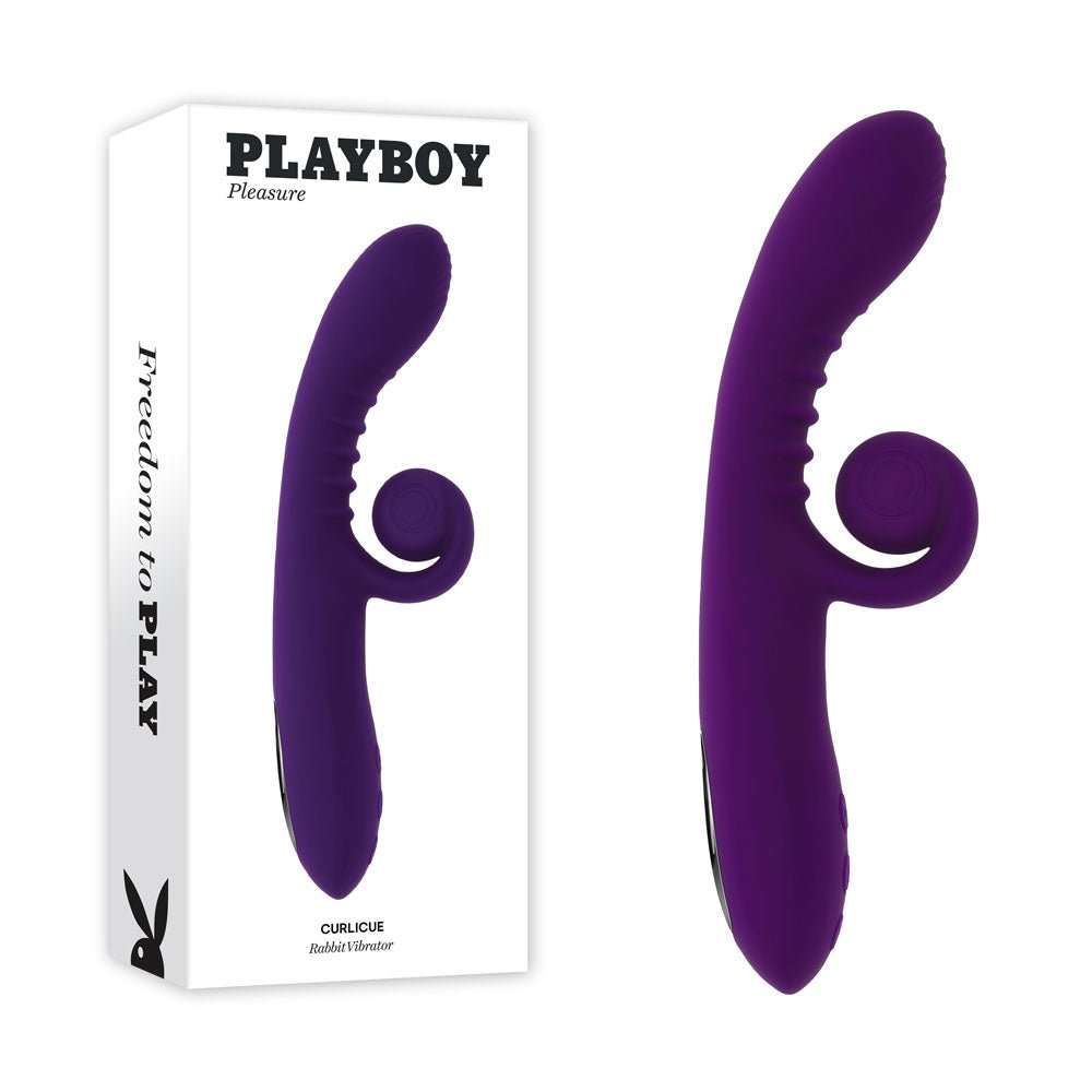 Playboy CURLICUE Purple 23.5 cm USB Rechargeable Rabbit Vibrator