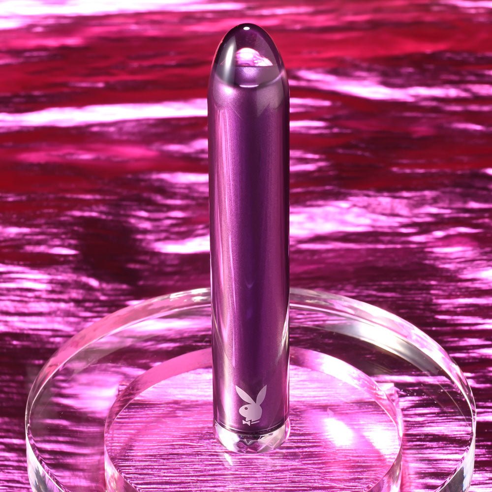 Playboy Pleasure AMETHYST Purple 12.4 cm Glass Tipped Mini Vibrator