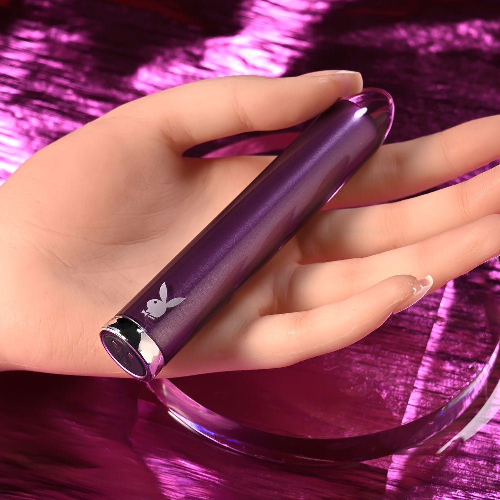 Playboy Pleasure AMETHYST Purple 12.4 cm Glass Tipped Mini Vibrator