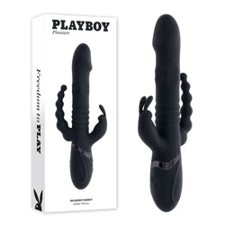 Playboy Pleasure BIG BUNNY ENERGY Black 26.2 cm Rabbit Vibrator with Anal Beads