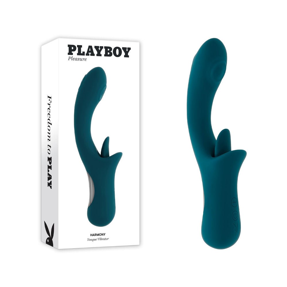 Playboy Pleasure HARMONY Blue 22.9 cm Vibrator with Clitoral Flicker