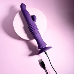 Playboy Pleasure HOPPY ENDING Purple 29.2 cm Thrusting Rabbit Vibrator