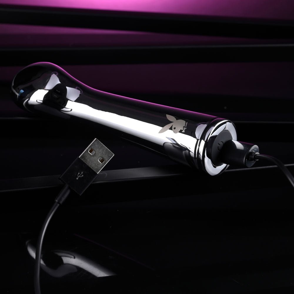 Playboy Pleasure SWOON Chrome 14 cm USB Rechargeable Vibrator