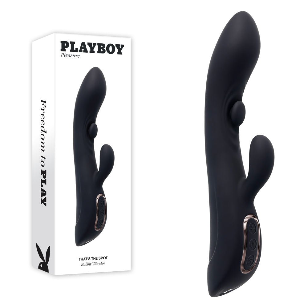 Playboy Pleasure THATS THE SPOT - 23.3 cm USB Rechargeable Rabbit Vibrator with G - Spot Tapper