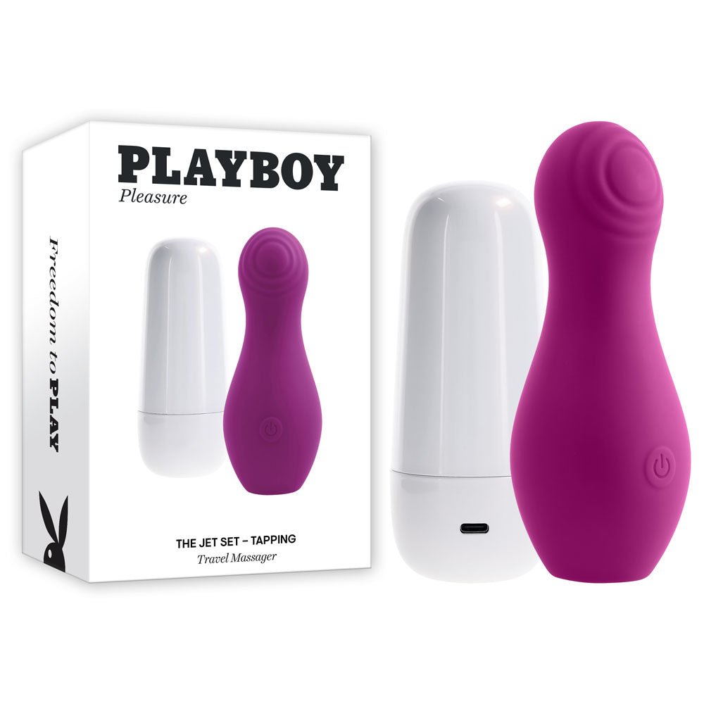 Playboy Pleasure THE JET SET - TAPPING Purple 10.2 cm Tapping Stimulator with Charging Case