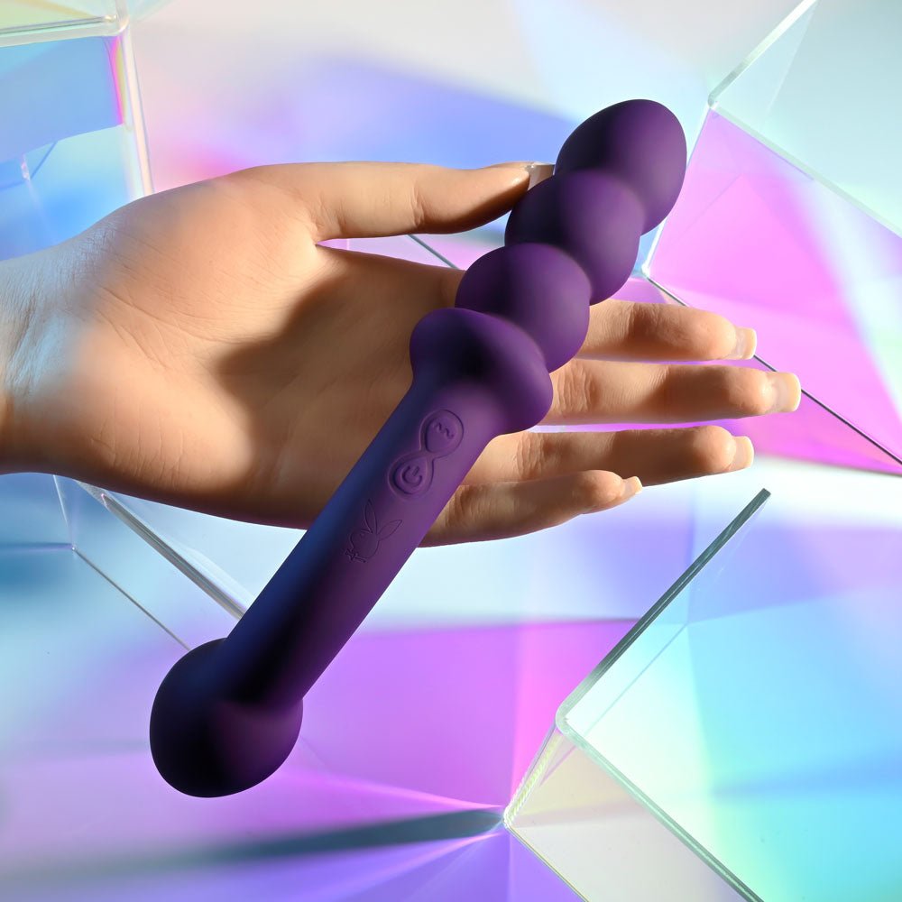 Playboy Pleasure THE SEEKER Purple 20.3 cm Rechargeable Double Ended Vibrator