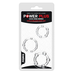 Power Plus Triple Beaded Ring Set - Cock Rings - Set of 3