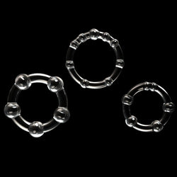 Power Plus Triple Beaded Ring Set - Cock Rings - Set of 3