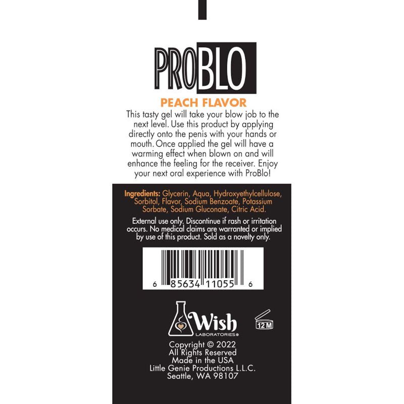 ProBlo Oral Pleasure Gel - Peach Flavoured Blowjob Gel - 29 ml Tube