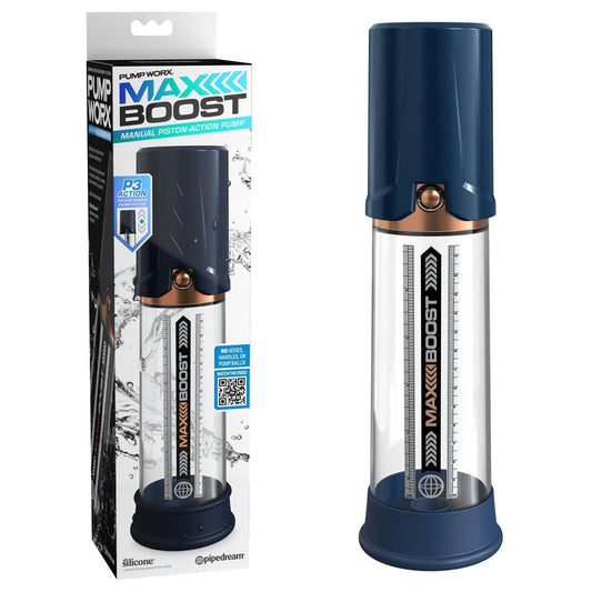 Pump Worx Max Boost Blue Penis Pump