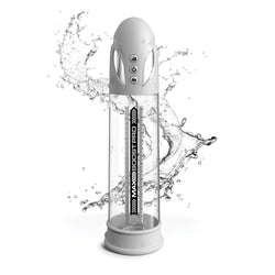 Pump Worx Max Boost Pro Flow White/Clear USB Rechargeable Waterproof Auto Penis Pump