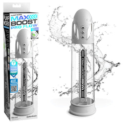 Pump Worx Max Boost Pro Flow White/Clear USB Rechargeable Waterproof Auto Penis Pump