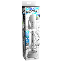 Pump Worx Max Boost Pro Flow White/Clear USB Rechargeable Waterproof Auto Penis Pump