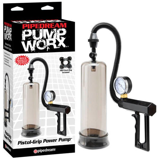 Pump Worx Pistol - Grip Power Pump - Black Penis Pump with Gauge