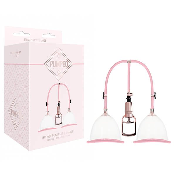 Pumped Breast Pump Set Rose Pink Large Set