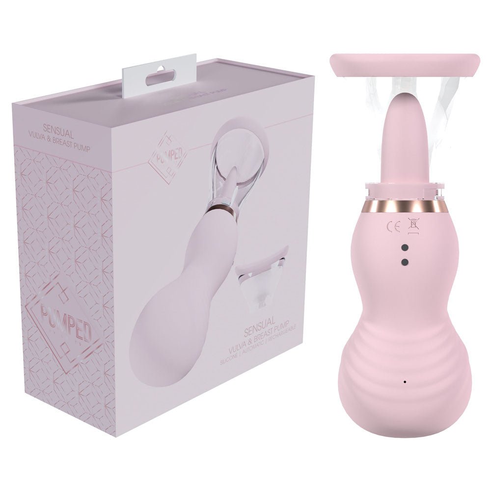 PUMPED Sensual Auto Vulva & Brest Pump - Pink USB Rechargeable Ladies Pump