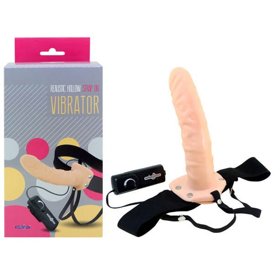 Realistic Hollow Strap - On Vibrator - Flesh 20.3 cm (8'')