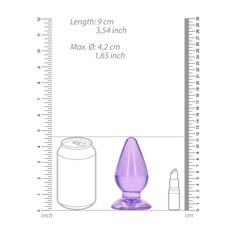 REALROCK 11.5 cm Anal Plug - Purple - Purple 11.5 cm (4.5'') Butt Plug