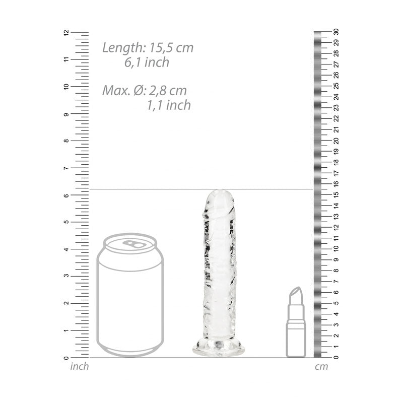 REALROCK 15.5 cm Straight Dildo - Clear - Clear 15.5 cm (6'') Dong