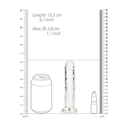 REALROCK 15.5 cm Straight Dildo - Clear - Clear 15.5 cm (6'') Dong