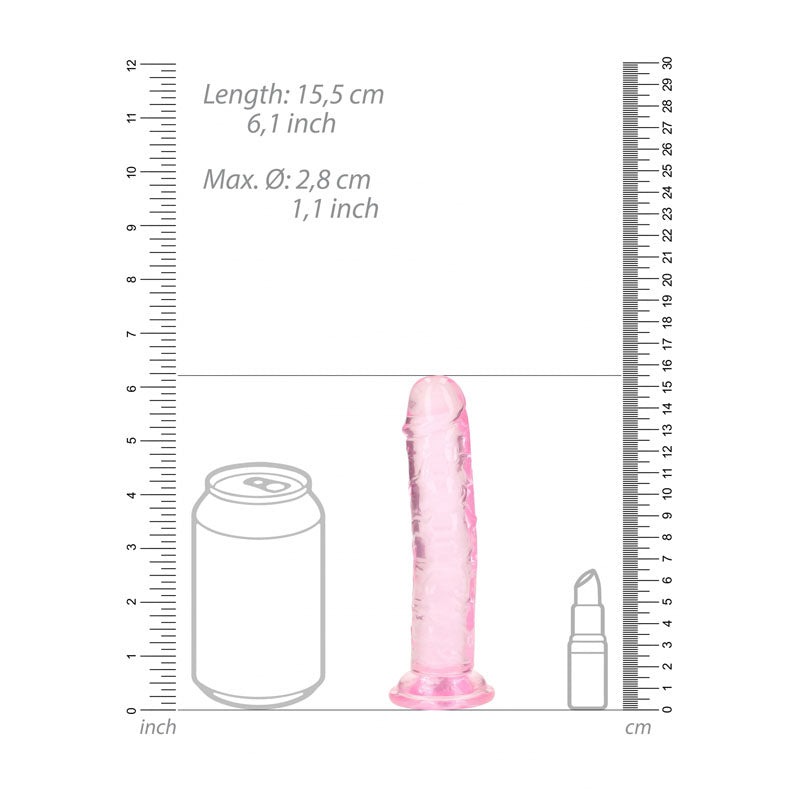 REALROCK 15.5 cm Straight Dildo - Pink - Pink 15.5 cm (6'') Dong