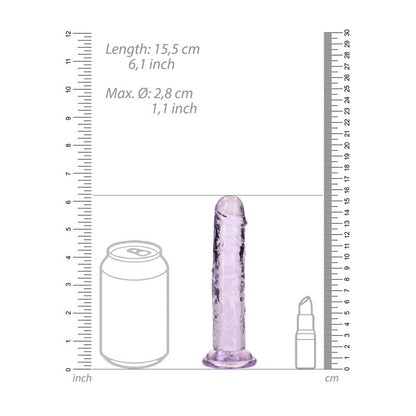 REALROCK 15.5 cm Straight Dildo - Purple - Purple 15.5 cm (6'') Dong