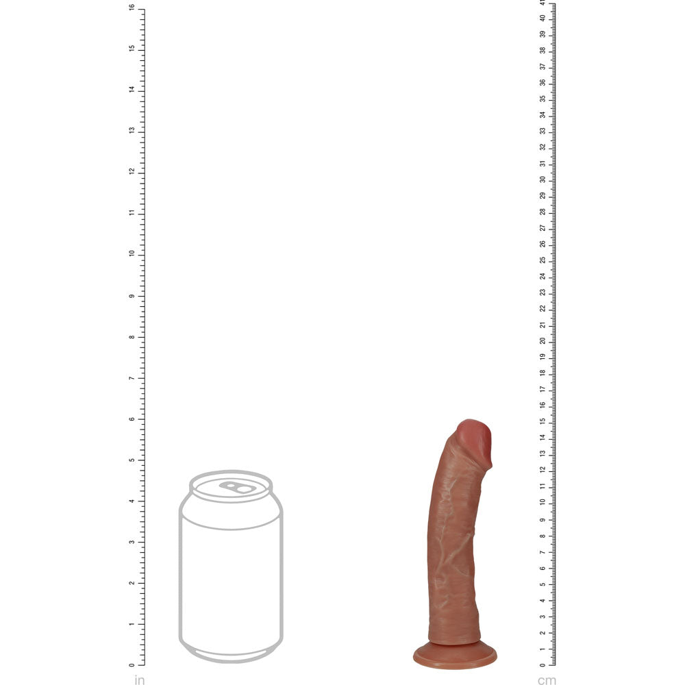 REALROCK 15cm Vibrating Cock - Tan (6'') USB Rechargeable Vibrating Dong