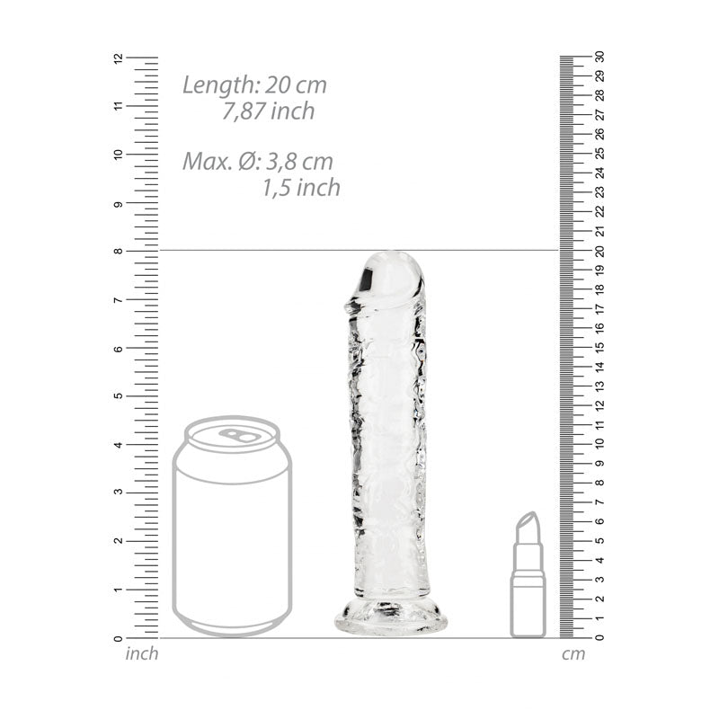 REALROCK 20 cm Straight Dildo - Clear - Clear 20 cm (8'') Dong