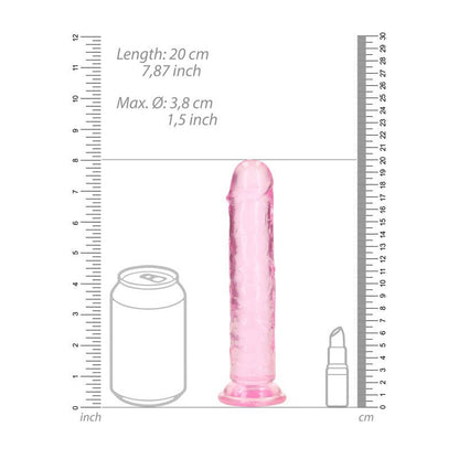 REALROCK 20 cm Straight Dildo - Pink - Pink 20 cm (8'') Dong