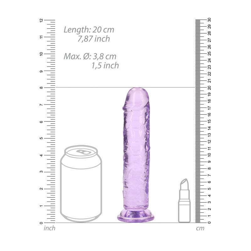 REALROCK 20 cm Straight Dildo - Purple - Purple 20 cm (8'') Dong