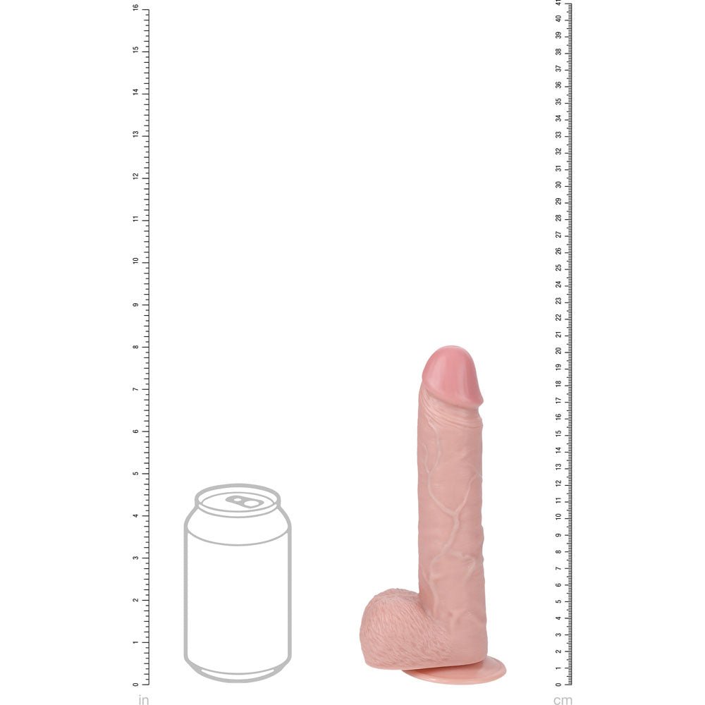 REALROCK 20cm Vibrating + Thrusting Cock with Balls Flesh (8'') USB Rechargeable Dong