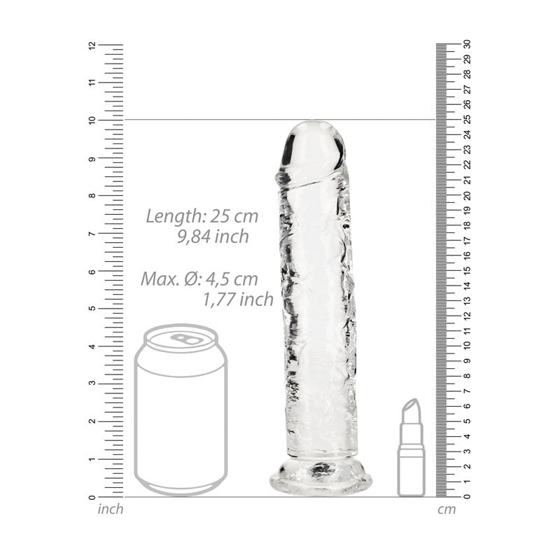 REALROCK 25 cm Straight Dildo - Clear - Clear 25 cm (10'') Dong