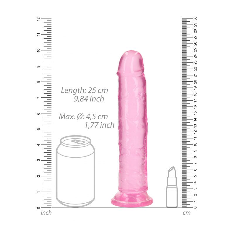 REALROCK 25 cm Straight Dildo - Pink - Pink 25 cm (10'') Dong