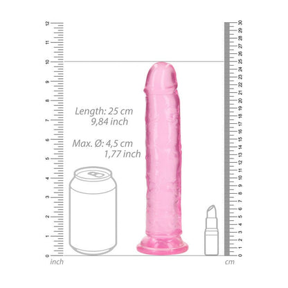 REALROCK 25 cm Straight Dildo - Pink - Pink 25 cm (10'') Dong