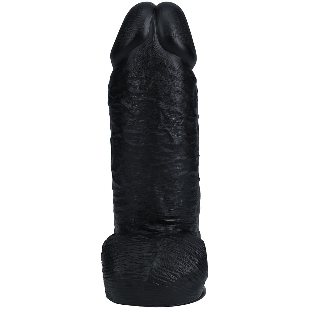 REALROCK 25cm Extra Thick Dildo with Balls - Black 25 cm (10'') Extra Thick Dong
