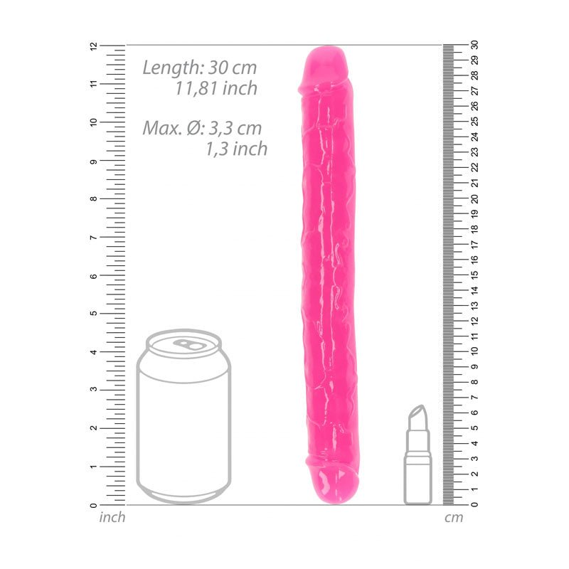 REALROCK 30 cm Double Dong Glow - Pink - Pink 30 cm (12'') Double Dong