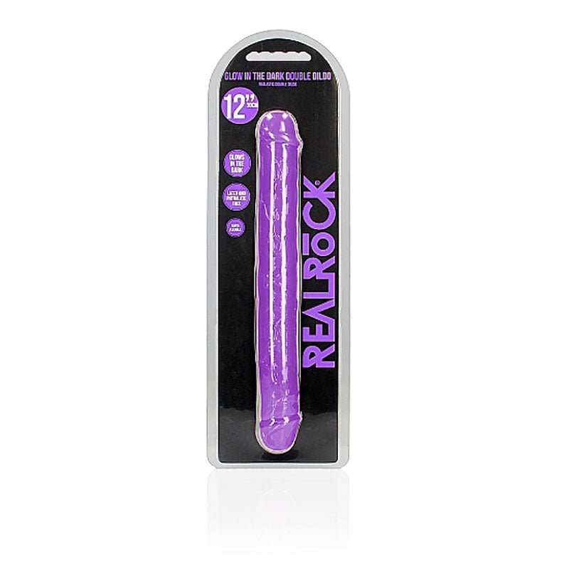 REALROCK 30 cm Double Dong Glow - Purple - Purple 30 cm (12'') Double Dong