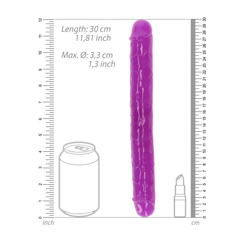 REALROCK 30 cm Double Dong Glow - Purple - Purple 30 cm (12'') Double Dong