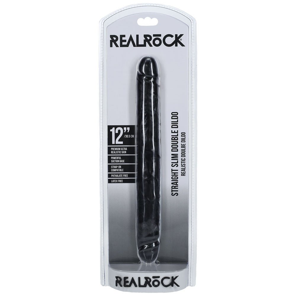 REALROCK 30cm Slim Double Dildo Black