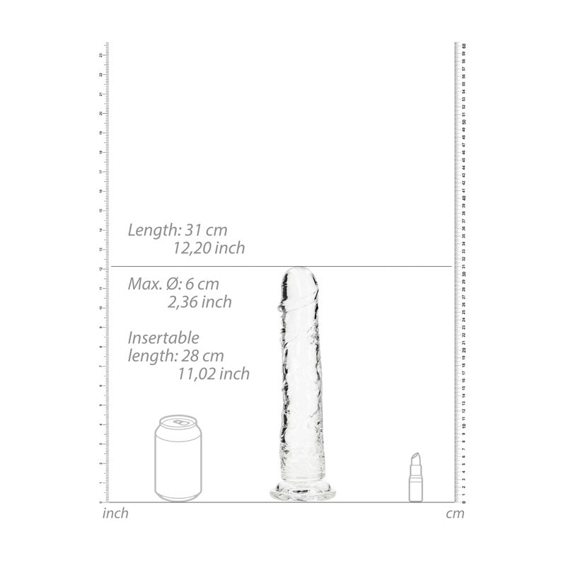 REALROCK 31 cm Straight Dildo - Clear - Clear 31 cm (11'') Dong