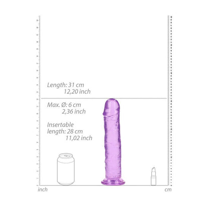 REALROCK 31 cm Straight Dildo - Purple - Purple 31 cm (11'') Dong