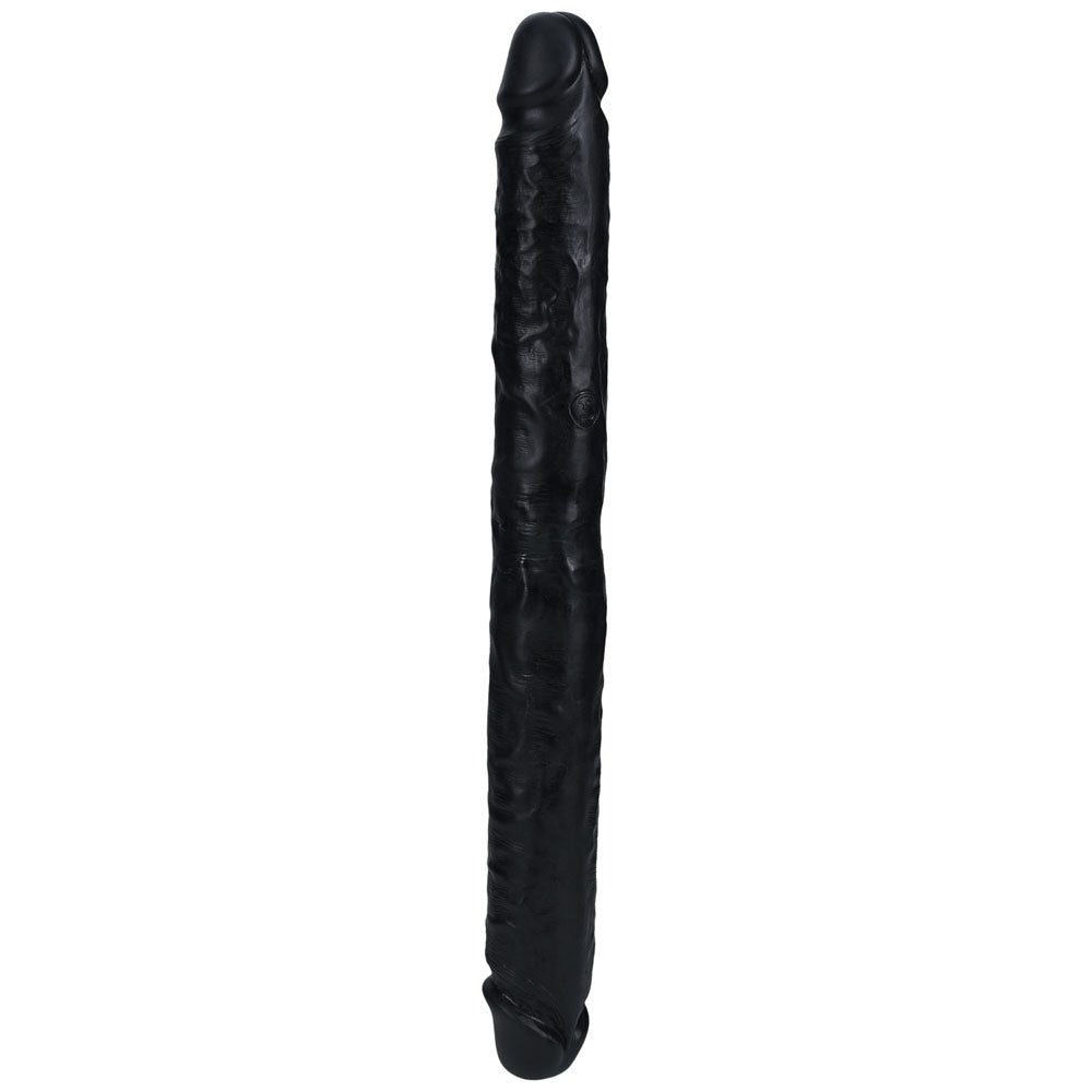 REALROCK 35cm Slim Double Dildo - Black Double Dong