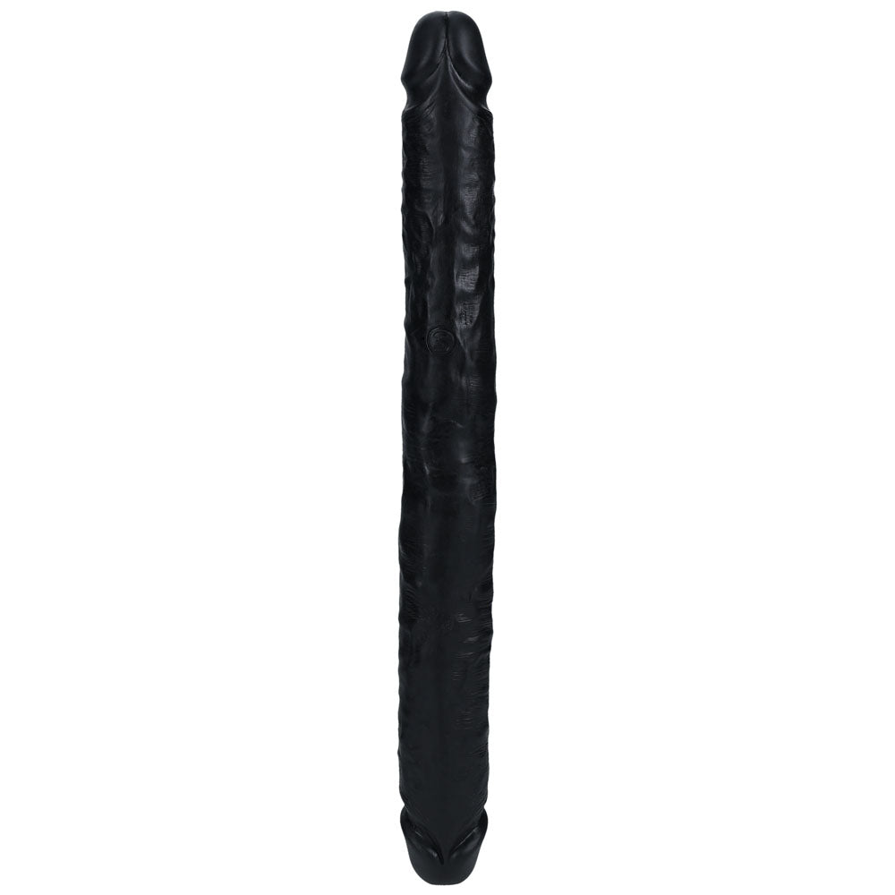 REALROCK 35cm Slim Double Dildo - Black Double Dong