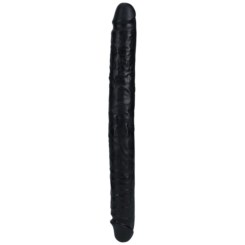 REALROCK 35cm Slim Double Dildo - Black Double Dong