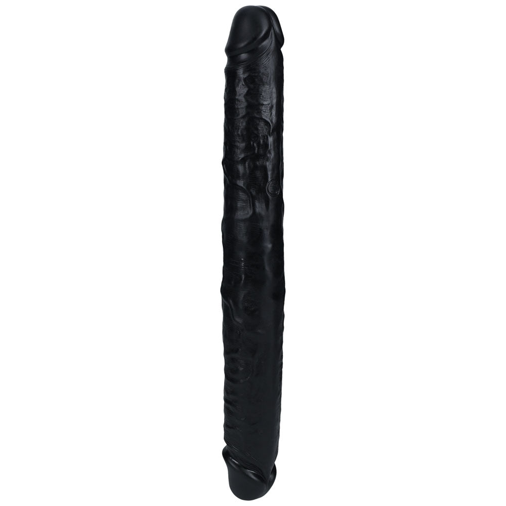 REALROCK 35cm Thick Double Dildo - Black Thick Double Dong