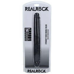 REALROCK 35cm Thick Double Dildo - Black Thick Double Dong