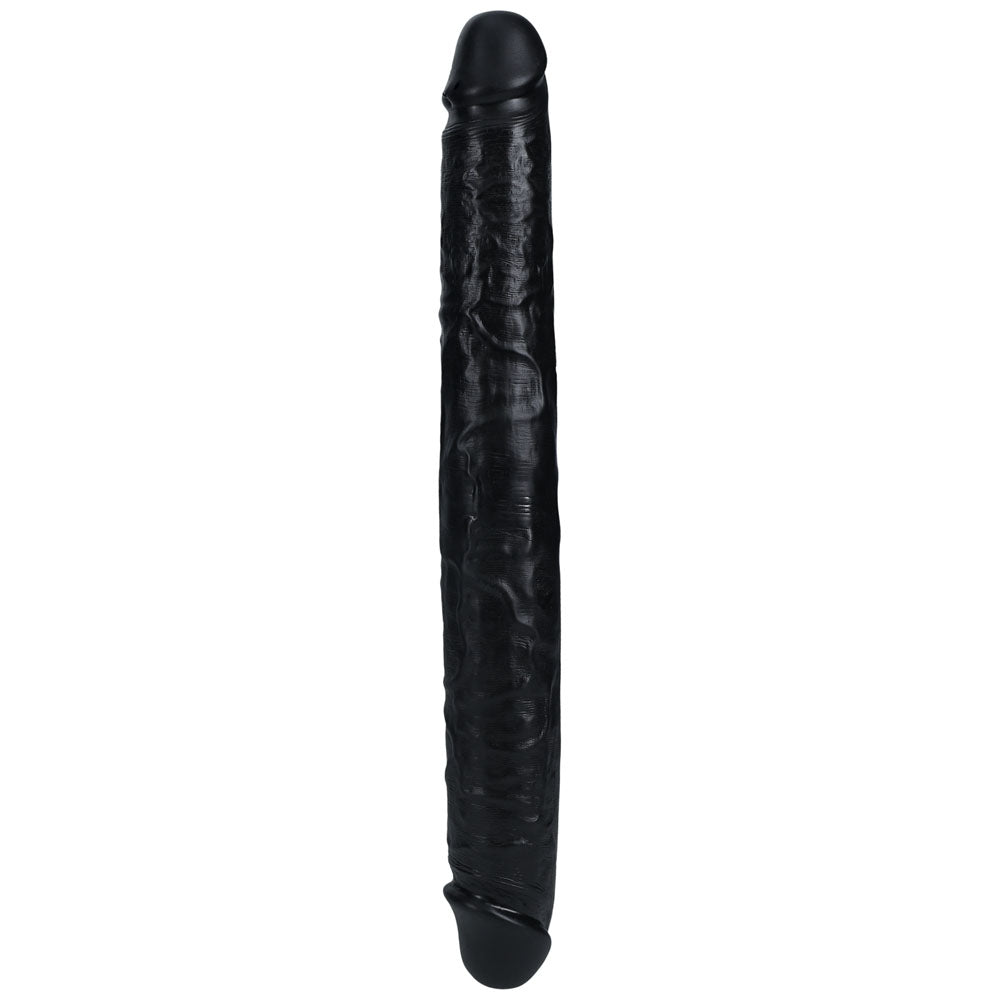 REALROCK 35cm Thick Double Dildo - Black Thick Double Dong